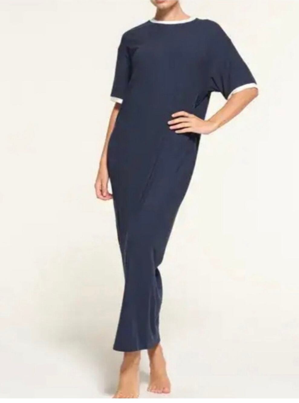 Skims Soft Lounge Ringer T-Shirt Maxi Dress